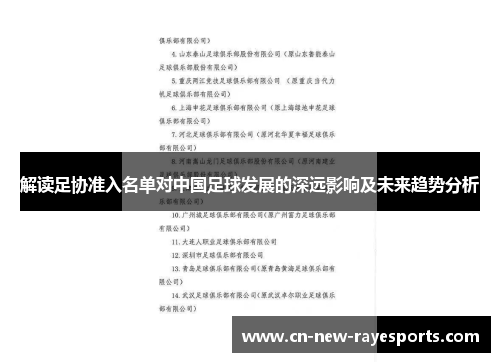 解读足协准入名单对中国足球发展的深远影响及未来趋势分析